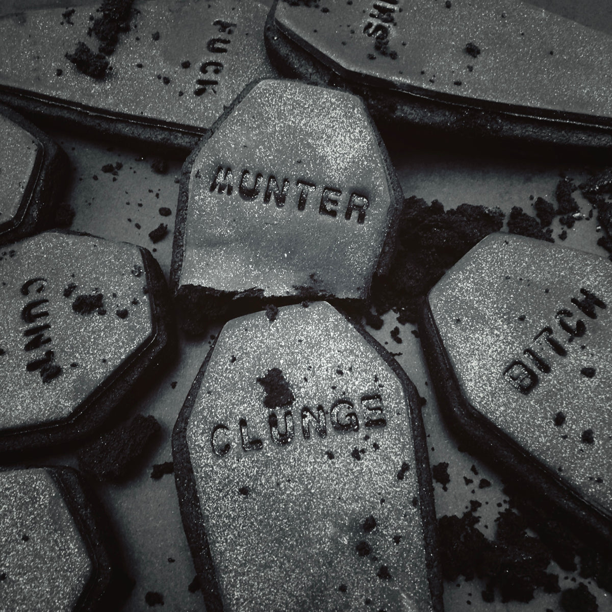 All black Vegan Sweary Shortbread Biscuits
