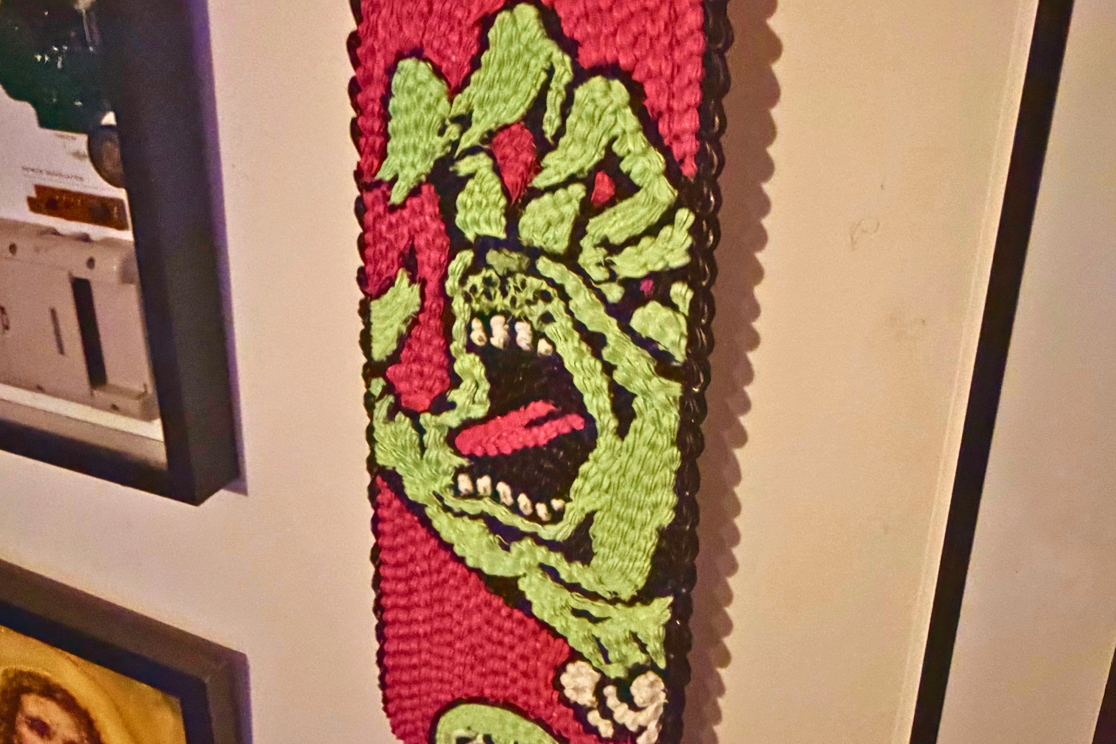 Santa Cruz x Grinch Screaming Hand Scakeboard hand piped