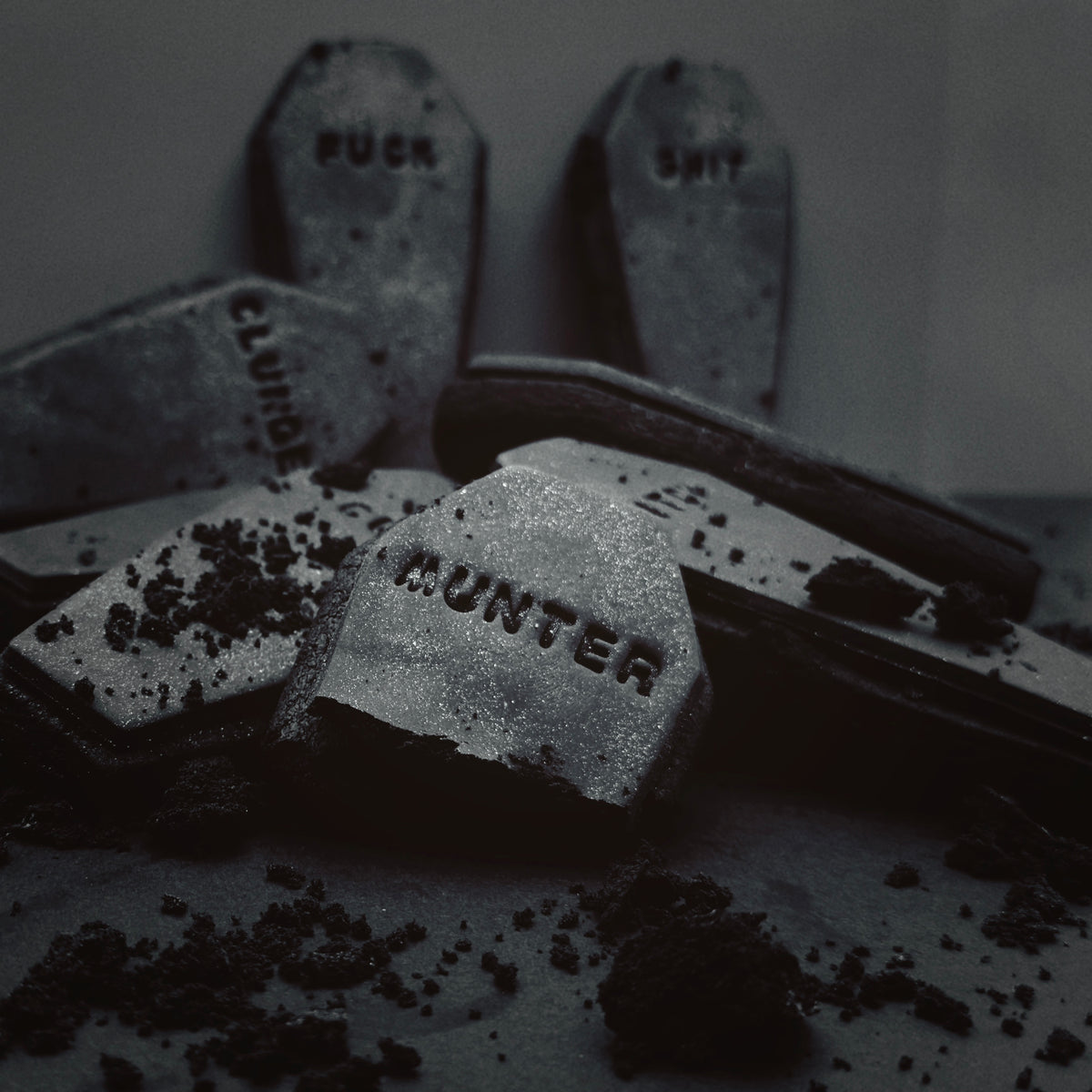 All black Vegan Sweary Shortbread Biscuits