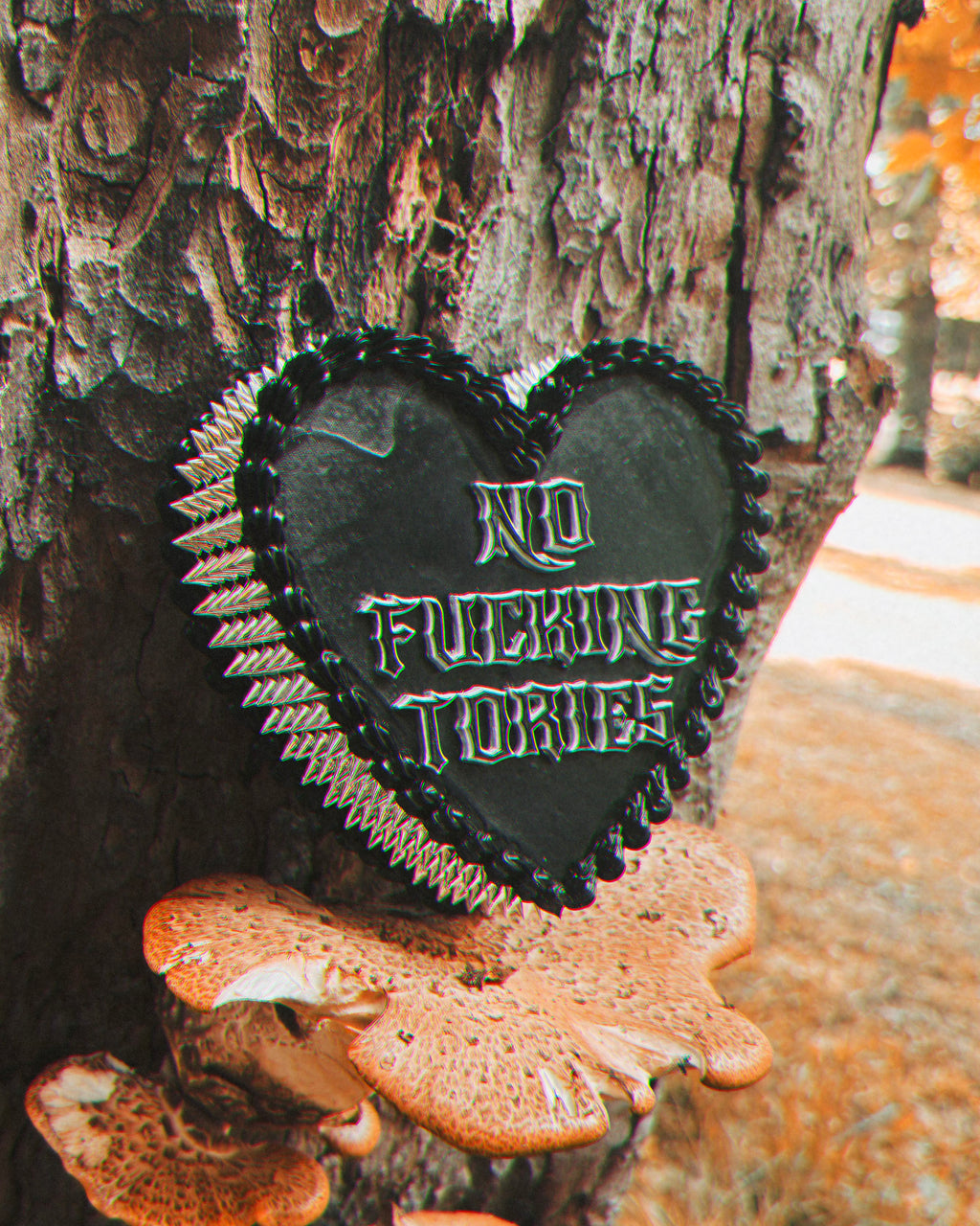 No Fucking Tories Studded Frosted Fake