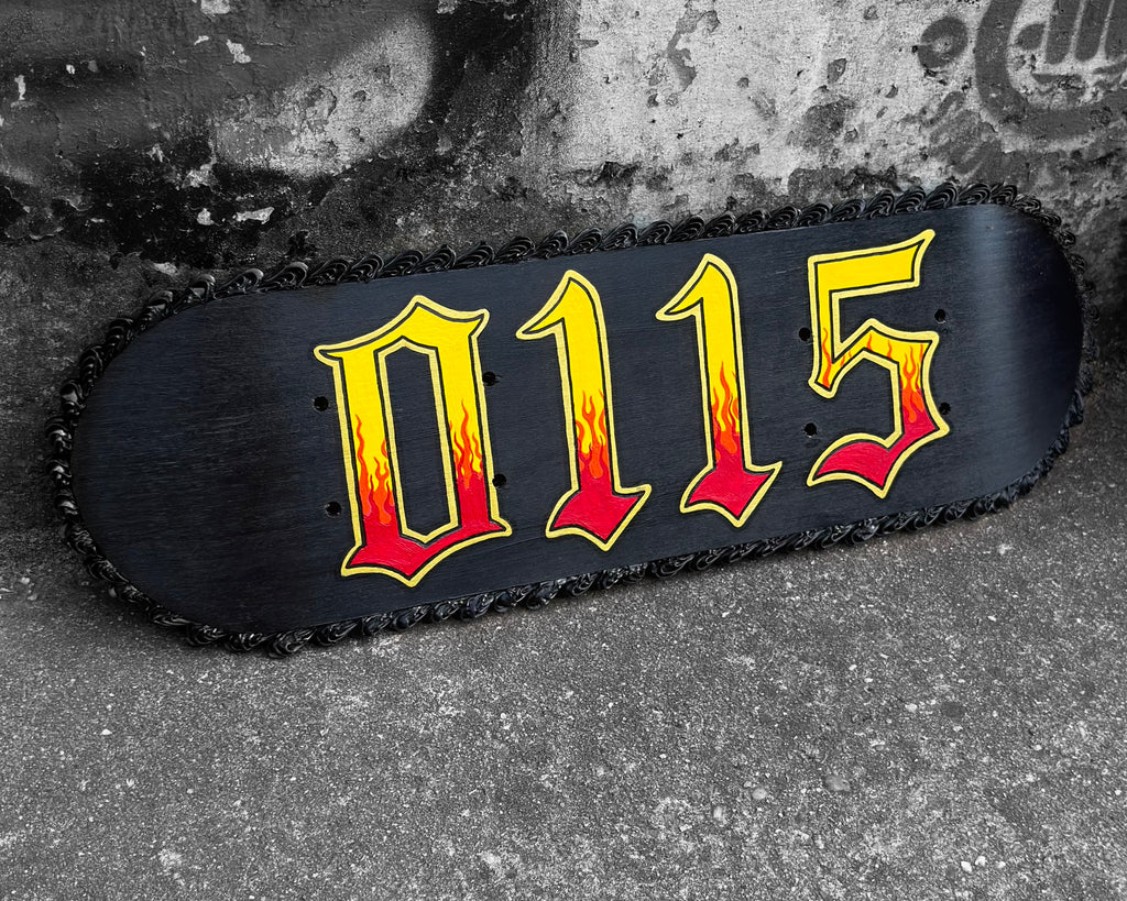 Area code flames Scakeboard