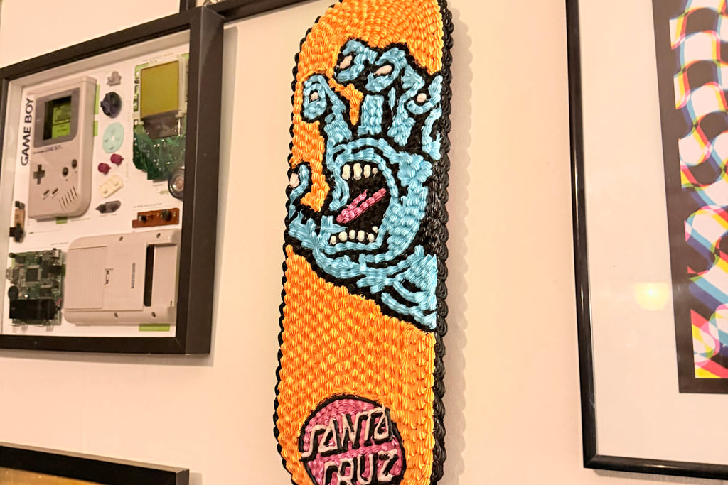 Santa Cruz Screaming Hand Orange Scakeboard hand piped