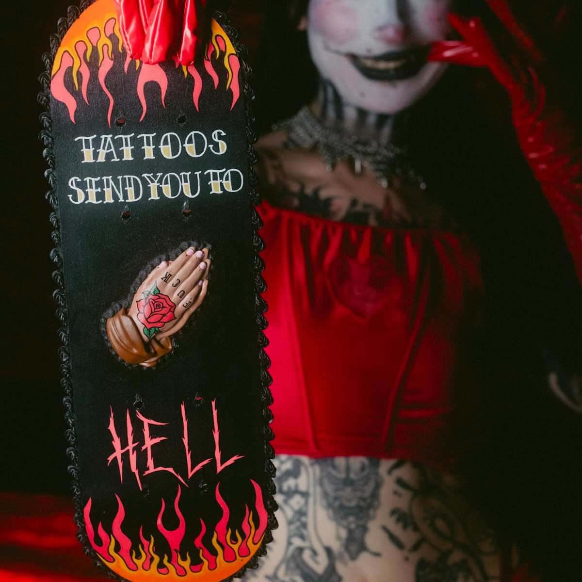 Tattoos send you to hell scakeboard