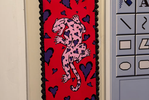 Heart print Leopard Scakeboard